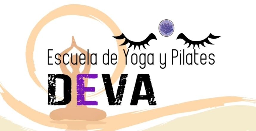 A logo for escuela de yoga y pilates deva